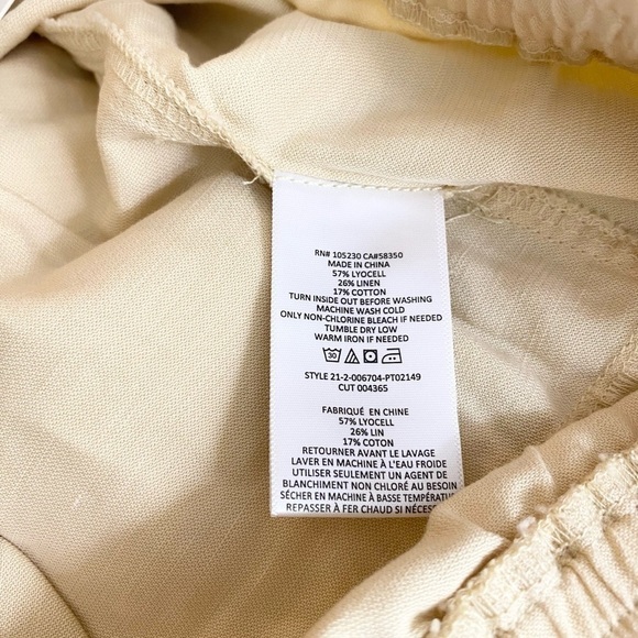 NEW Joie Carla Linen Blend Pant Pull On Drawstring Waist Small - Picture 8 of 10